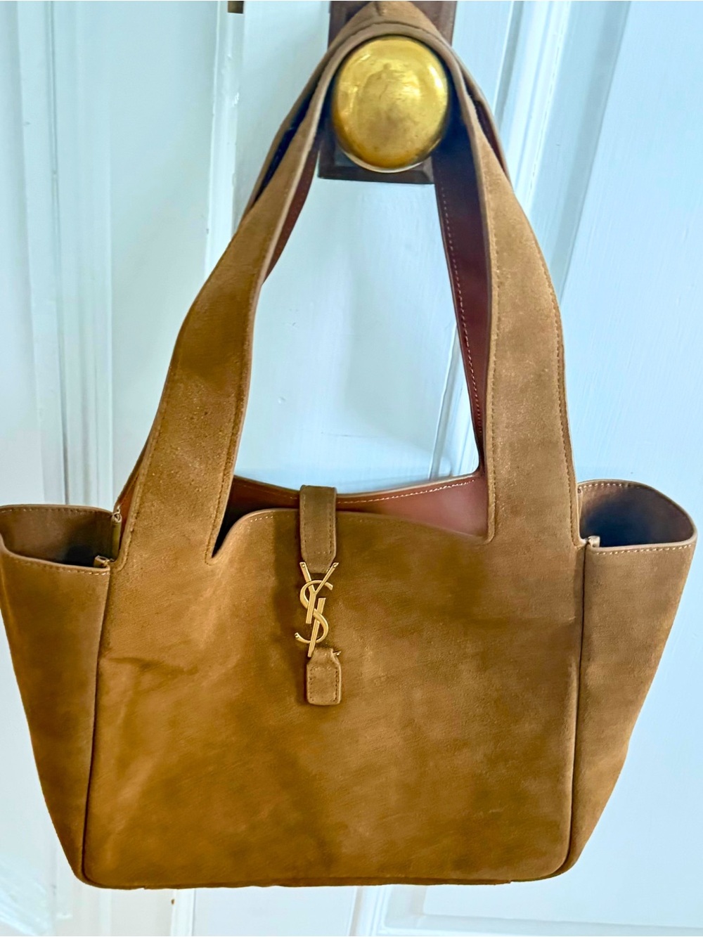 New Suede Shoulder Bag in Tan